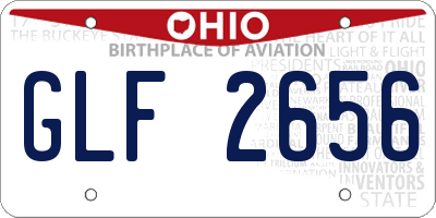 OH license plate GLF2656