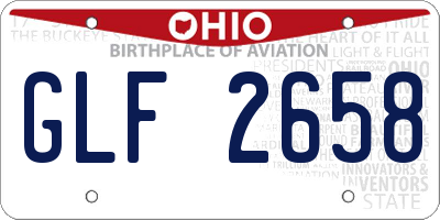 OH license plate GLF2658