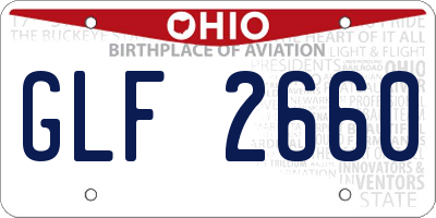 OH license plate GLF2660