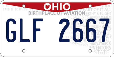 OH license plate GLF2667