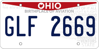 OH license plate GLF2669