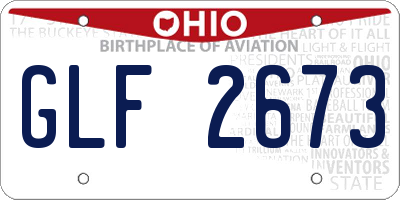 OH license plate GLF2673