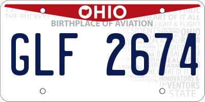 OH license plate GLF2674