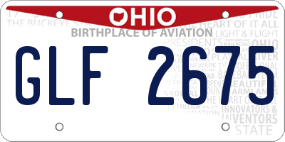 OH license plate GLF2675