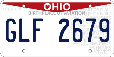 OH license plate GLF2679