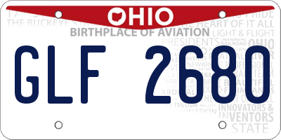OH license plate GLF2680