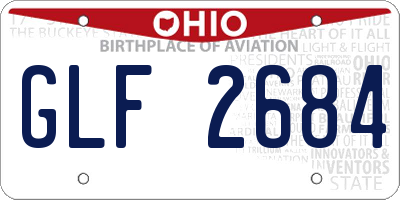 OH license plate GLF2684