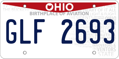 OH license plate GLF2693