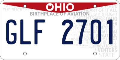 OH license plate GLF2701