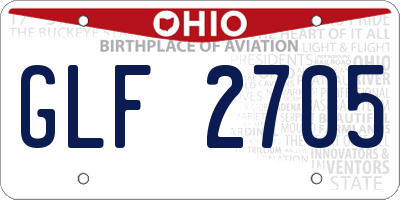 OH license plate GLF2705
