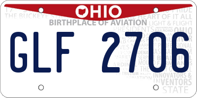 OH license plate GLF2706