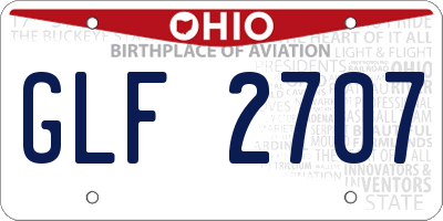 OH license plate GLF2707