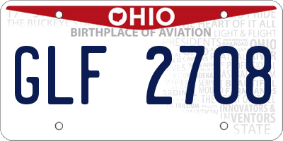 OH license plate GLF2708
