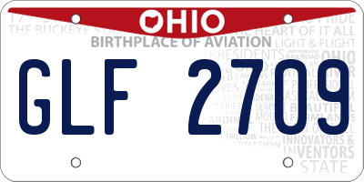 OH license plate GLF2709