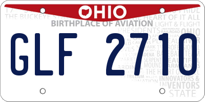 OH license plate GLF2710