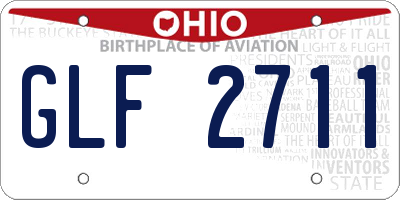OH license plate GLF2711