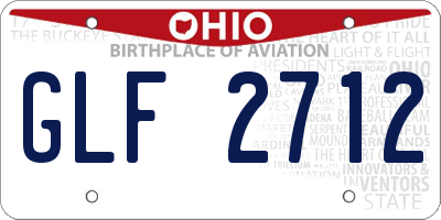 OH license plate GLF2712