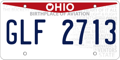 OH license plate GLF2713