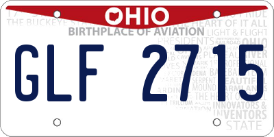OH license plate GLF2715