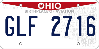 OH license plate GLF2716