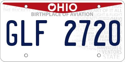 OH license plate GLF2720