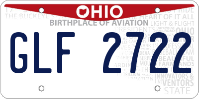 OH license plate GLF2722