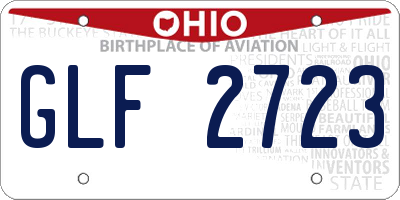 OH license plate GLF2723