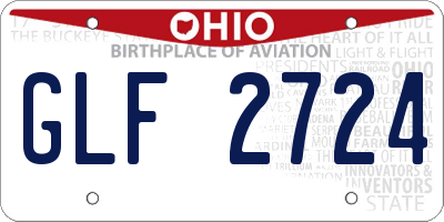 OH license plate GLF2724