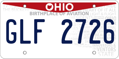 OH license plate GLF2726