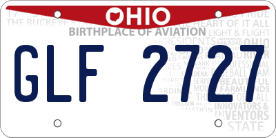 OH license plate GLF2727