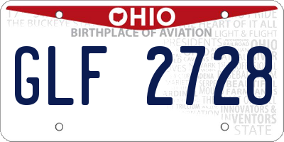 OH license plate GLF2728