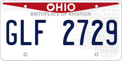 OH license plate GLF2729