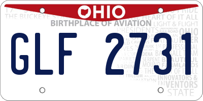 OH license plate GLF2731