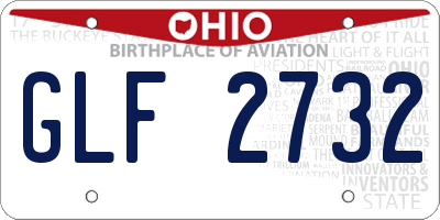 OH license plate GLF2732