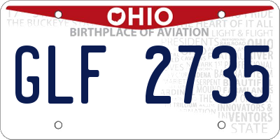 OH license plate GLF2735