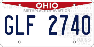 OH license plate GLF2740