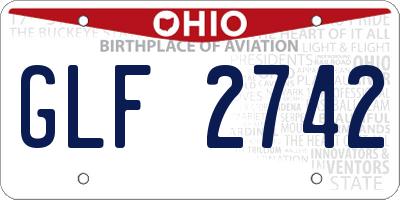 OH license plate GLF2742