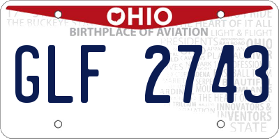 OH license plate GLF2743