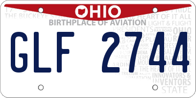 OH license plate GLF2744