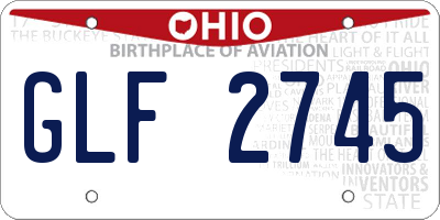 OH license plate GLF2745