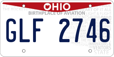 OH license plate GLF2746