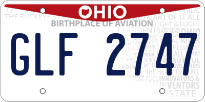 OH license plate GLF2747