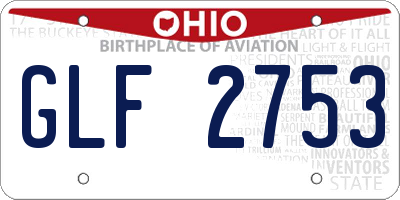 OH license plate GLF2753
