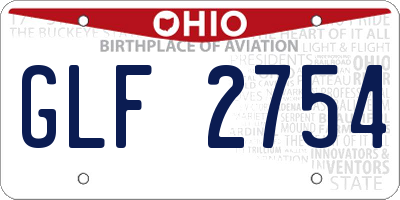 OH license plate GLF2754
