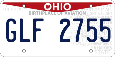 OH license plate GLF2755
