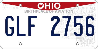 OH license plate GLF2756