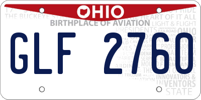 OH license plate GLF2760