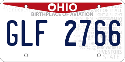 OH license plate GLF2766