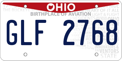 OH license plate GLF2768