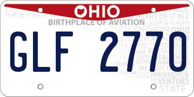 OH license plate GLF2770